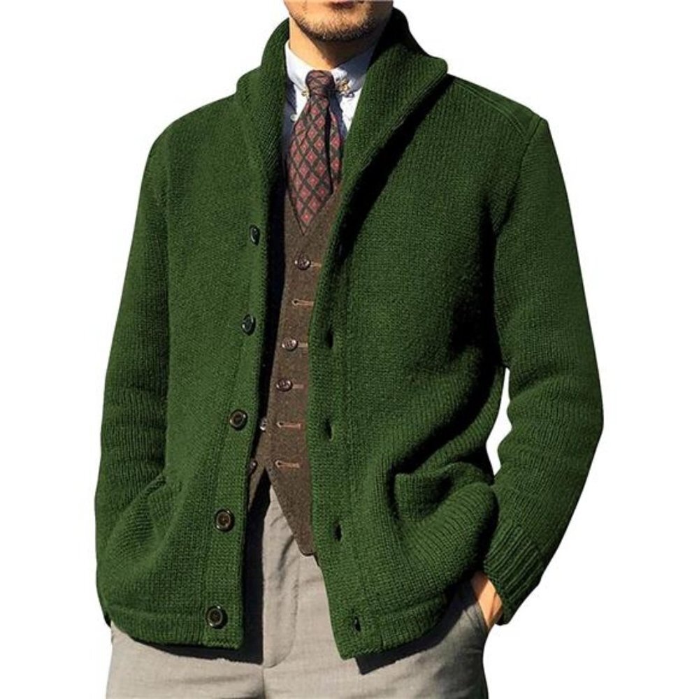 Men's Shawl Collar Cardigan Sweaters Button Down Cable Knitted